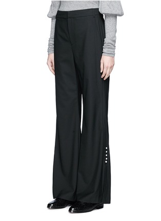 Front View - Click To Enlarge - ADEAM - Pearlescent button wide leg suiting pants