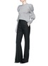 Figure View - Click To Enlarge - ADEAM - Pearlescent button wide leg suiting pants