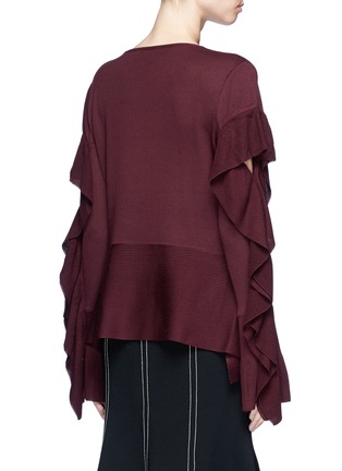 Back View - Click To Enlarge - ADEAM - Ruffle drape sweater