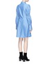 Back View - Click To Enlarge - ADEAM - Smocked effect sleeve pleated shirting dress