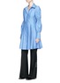 Figure View - Click To Enlarge - ADEAM - Smocked effect sleeve pleated shirting dress