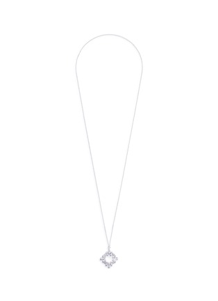 Main View - Click To Enlarge - CZ BY KENNETH JAY LANE - Cubic zirconia cluster hoop pendant necklace