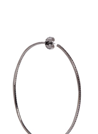 Detail View - Click To Enlarge - CZ BY KENNETH JAY LANE - 'Inside Out' cubic zirconia skinny hoop earrings