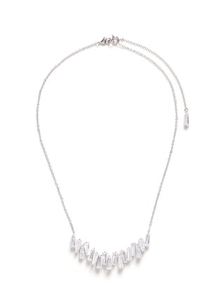 Main View - Click To Enlarge - CZ BY KENNETH JAY LANE - Baguette cluster bar cubic zirconia pendant necklace