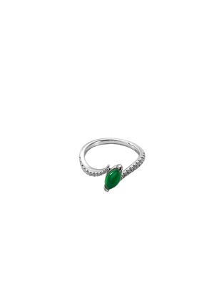 Main View - Click To Enlarge - SAMUEL KUNG - Diamond jadeite 18k white gold ring