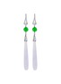 Main View - Click To Enlarge - SAMUEL KUNG - Diamond jadeite 18k white gold drop earrings