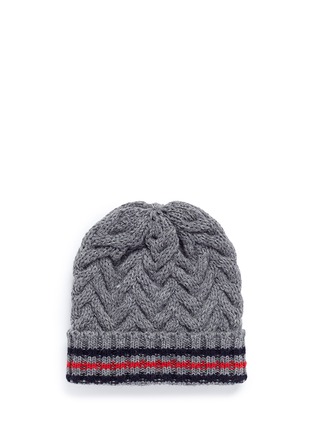 Main View - Click To Enlarge - THOM BROWNE  - Chevron cable knit beanie