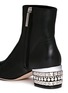 Detail View - Click To Enlarge - RODO - Embellished heel leather ankle boots