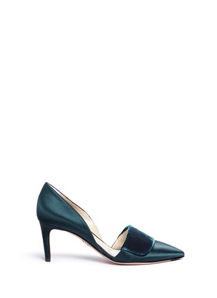 Main View - Click To Enlarge - RODO - Velvet and satin d'Orsay pumps
