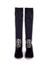 Front View - Click To Enlarge - RODO - Embellished velvet stretch satin knee high sock boots