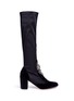 Main View - Click To Enlarge - RODO - Embellished velvet stretch satin knee high sock boots