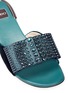 Detail View - Click To Enlarge - RODO - Glass crystal satin bow velvet slide sandals