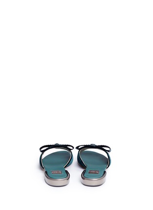 Back View - Click To Enlarge - RODO - Glass crystal satin bow velvet slide sandals