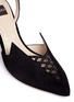 Detail View - Click To Enlarge - RODO - Strass lattice vamp suede slingback pumps