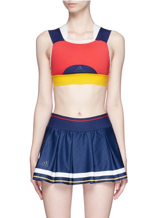 Main View - Click To Enlarge - ADIDAS - 'New York' colourblock double strap sports bra
