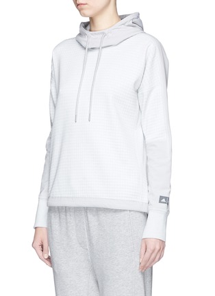 Front View - Click To Enlarge - ADIDAS - x Reigning Champ grid jersey panelled hoodie
