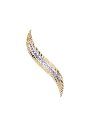 Detail View - Click To Enlarge - BUCCELLATI - Diamond 18k gold feather brooch