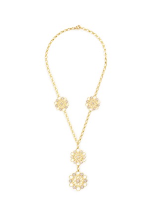 Main View - Click To Enlarge - BUCCELLATI - Diamond 18k gold floral station pendant necklace