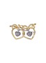 Detail View - Click To Enlarge - BUCCELLATI - 'Orocoll' diamond 18k gold intertwined hearts brooch