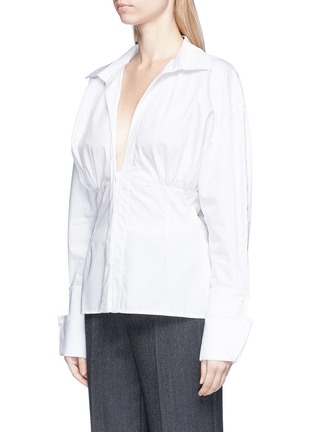 Front View - Click To Enlarge - JACQUEMUS - Darted stripe poplin shirt