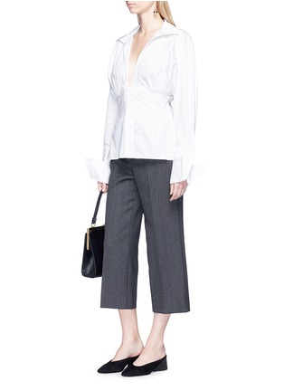 Figure View - Click To Enlarge - JACQUEMUS - Darted stripe poplin shirt