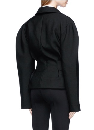 Back View - Click To Enlarge - JACQUEMUS - Darted wool basketweave blazer
