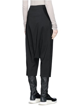Back View - Click To Enlarge - RICK OWENS  - Pleated drop crotch cropped pants