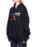Front View - Click To Enlarge - VETEMENTS - Slogan print oversized zip hoodie