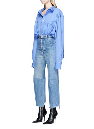 Figure View - Click To Enlarge - VETEMENTS - Oversized cropped shirt