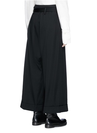 Back View - Click To Enlarge - YOHJI YAMAMOTO - Belted wrap overlay wool suiting saroul pants