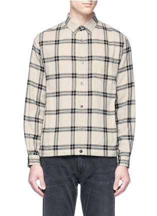 Main View - Click To Enlarge - 10090 - Check plaid herringbone shirt
