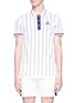 Main View - Click To Enlarge - ADIDAS BY PHARRELL WILLIAMS - 'New York' stripe mesh panel polo shirt