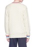 Back View - Click To Enlarge - ADIDAS BY PHARRELL WILLIAMS - Logo intarsia V-neck cable knit sweater