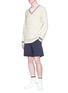 Figure View - Click To Enlarge - ADIDAS BY PHARRELL WILLIAMS - Logo intarsia V-neck cable knit sweater
