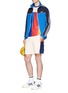 Figure View - Click To Enlarge - ADIDAS BY PHARRELL WILLIAMS - 'New York' colourblock climacool® twill shorts