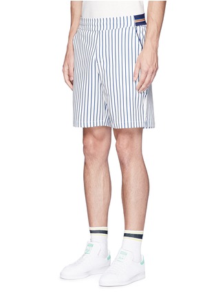 Front View - Click To Enlarge - ADIDAS BY PHARRELL WILLIAMS - 'New York' stripe climacool® twill shorts