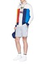 Figure View - Click To Enlarge - ADIDAS BY PHARRELL WILLIAMS - 'New York' stripe climacool® twill shorts
