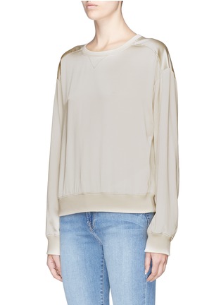 Front View - Click To Enlarge - THEORY - 'Massar' silk satin sweatshirt