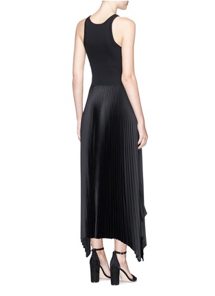Back View - Click To Enlarge - THEORY - 'Vinessi' rib knit pleated sateen tank dress
