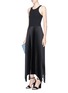 Figure View - Click To Enlarge - THEORY - 'Vinessi' rib knit pleated sateen tank dress