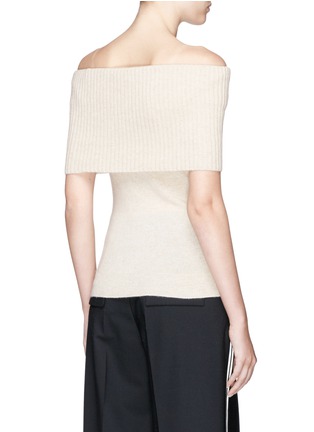 Back View - Click To Enlarge - THEORY - 'Aflina' cashmere knit off-shoulder top