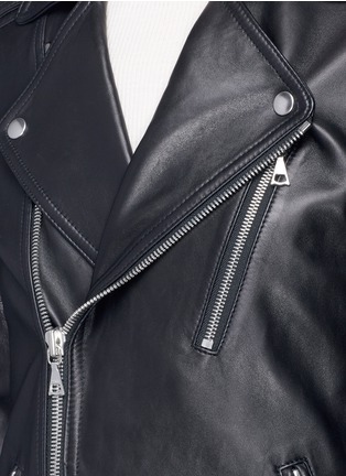 Detail View - Click To Enlarge - THEORY - 'Hilvan' lambskin leather long biker jacket