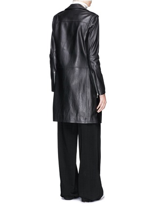 Back View - Click To Enlarge - THEORY - 'Hilvan' lambskin leather long biker jacket