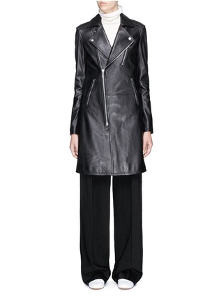 Main View - Click To Enlarge - THEORY - 'Hilvan' lambskin leather long biker jacket