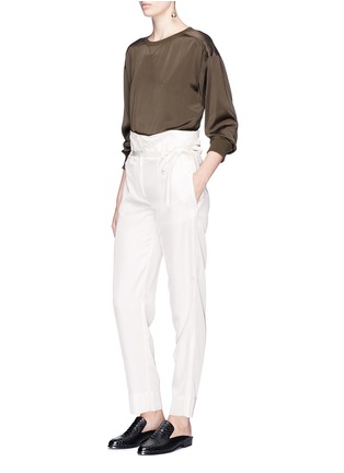 Figure View - Click To Enlarge - THEORY - 'Gunilla' paperbag waist belted gabardine pants