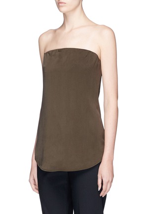 Front View - Click To Enlarge - THEORY - 'Zalballa' silk satin strapless top
