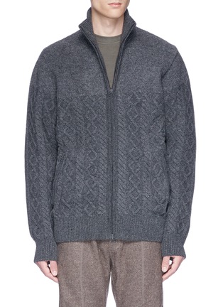 Main View - Click To Enlarge - 73176 - Wool cable knit track jacket