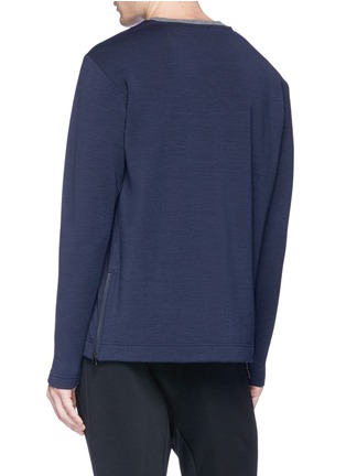 Back View - Click To Enlarge - FALKE - Zip outseam performance long sleeve T-shirt
