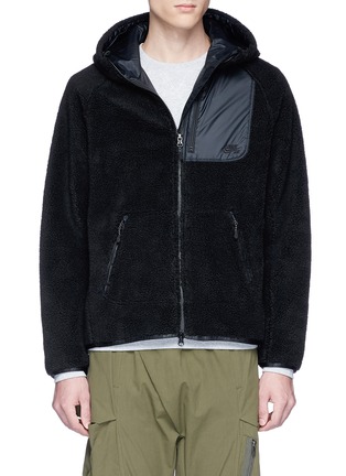 Main View - Click To Enlarge - NIKE - 'Everett' faux shearling zip hoodie