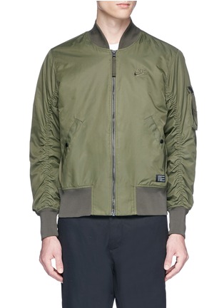 Main View - Click To Enlarge - NIKE - Ruched sleeve padded bomber jacket